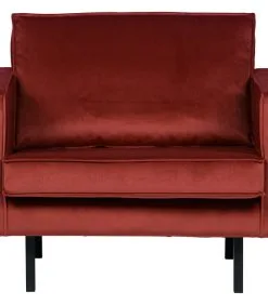 BePureHome Rodeo Fauteuil - Velvet - Chestnut - 85x105x86