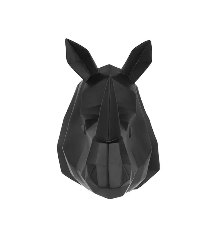 PRESENT TIME Wandhanger Origami Rhino - Polyresin Mat Zwart - 21x29,5x27,5cm 4 PRESENT TIME Wandhanger Origami Rhino - Polyresin Mat Zwart - 21x29,5x27,5cm - Image 2