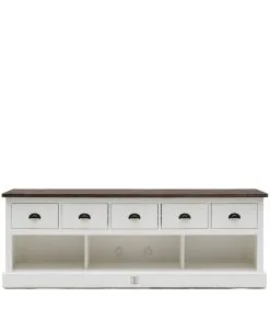 Rivièra Maison TV Kast Meubel - Newport Flatscreen Dresser - 180x45 Cm - Wit