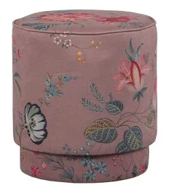 Pip Studio Poef Fleur Grandeur Medium - Roze - 45x40x40