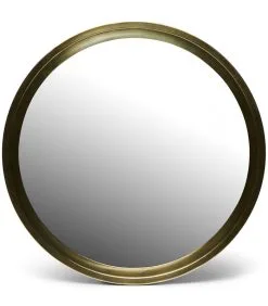 Rivièra Maison Spiegel Rond, Wandspiegel - Sa Caleta - Goud - Aluminium, Glas, MDF