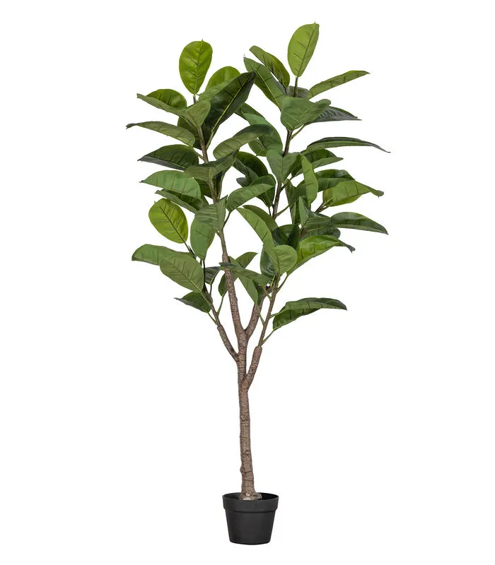 WOOOD Rubberboom Kunstplant 135 Cm - Plastic - Groen - 135x74x55 3 WOOOD Rubberboom Kunstplant 135 Cm - Plastic - Groen - 135x74x55