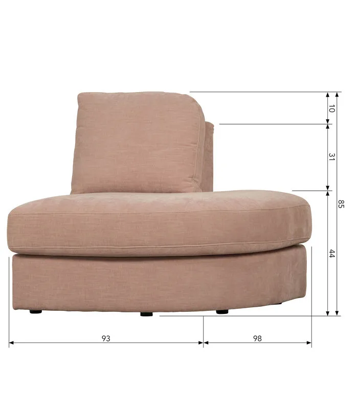 VTwonen Family 1-Zits Element Ronde Hoek Rechts - Roze - 85x93x98 5 VTwonen Family 1-Zits Element Ronde Hoek Rechts - Roze - 85x93x98 - Image 3