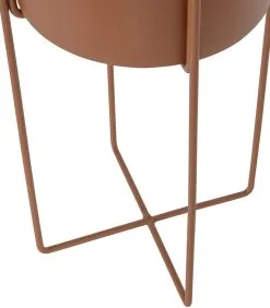 WOOOD Arda Plantenpot - Metaal - Toffee - 48x20x20 -Meubilair Geschäft af950fc7bead456495e5f3629692d09d