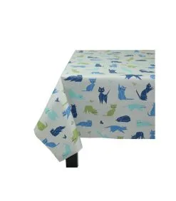 Fleur De Soleil Gecoat Tafelkleed Blauwe Katten