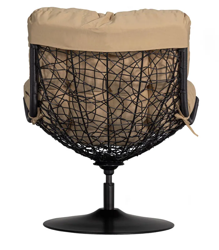 WOOOD Exclusive Draaifauteuil Buiten Vive - Rattan - Zand/Zwart - 37x63x46 6 WOOOD Exclusive Draaifauteuil Buiten Vive - Rattan - Zand/Zwart - 37x63x46 - Image 4