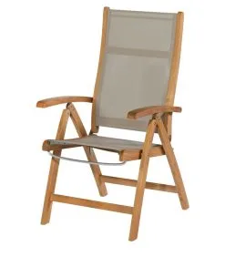 Exotan Verstelbare Tuinstoel Caldo - Teak - Taupe - 107x59x65