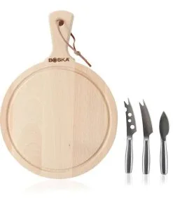 Boska Kaasset Rond Amigo - Kaasplank Met Kaasmesjes - Bruin - ⌀ 23 Cm