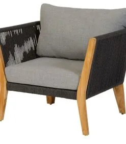 Exotan Loungestoel Tuin San Remo - Teak - Grijs - 70x88x96