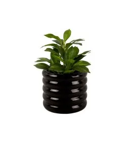 PRESENT TIME Bloempot Bobbly Glazed - Zwart - Ø17,5cm -Meubilair Geschäft b76b9cd109574999a772f36820cfe16f