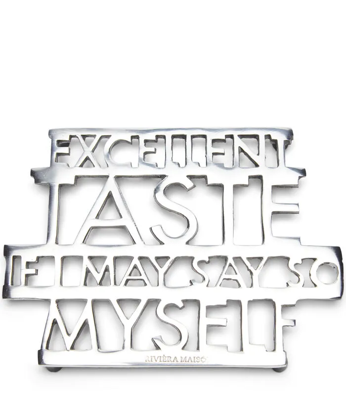 Rivièra Maison Onderzetter, Pannenonderzetter Tekst Excellent Taste - Zilver 3 Rivièra Maison Onderzetter, Pannenonderzetter Tekst Excellent Taste - Zilver