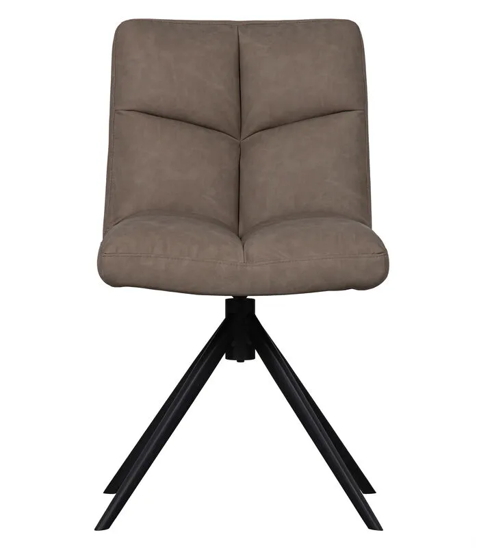 WOOOD Exclusive Exclusive Vinny Draaibare Eetkamerstoel - Leerlook - Taupe - 80x48x45 4 WOOOD Exclusive Exclusive Vinny Draaibare Eetkamerstoel - Leerlook - Taupe - 80x48x45 - Image 2