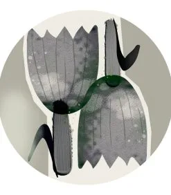 BASICLABEL Tulips Muursticker - Polyester Yarn - Multicolor - 100x100