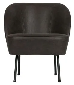 BePureHome Vogue Fauteuil - Recycle Leer - Zwart - 69x57x70