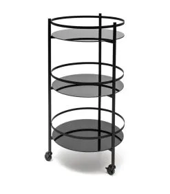Salt & Pepper Serveerwagen 48xH96cm 3 Lagen Zwart Bar