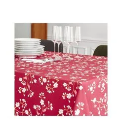 Fleur De Soleil Gecoat Tafelkleed Kersenboom Bordeaux