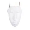 PRESENT TIME Hangende Plantenpot Mask - Glazuur Wit - Lang - 12,5x17,3x22,3cm
