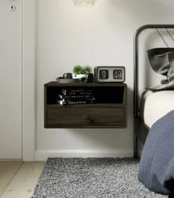 WOODEK Zwevend Nachtkastje HOPE Met Knop, Berkenhout