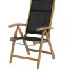 Exotan Verstelbare Tuinstoel Caldo - Teak - Zwart - 107x59x65 -Meubilair Geschäft bdcf00bfd33b46b5bc656dccbf1b69ea