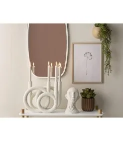 PRESENT TIME Kandelaar Rings - Polyresin - Wit - 38x14,5x30cm -Meubilair Geschäft be13c4d1ad4b473f984b2717b8916bdd