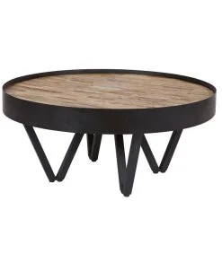 WOOOD Dax Bijzettafel - Hout/metaal - Natural - 34x74x74