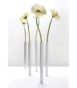 PELEG DESIGN Magnetic Vases - Silver - Set 5 Pcs