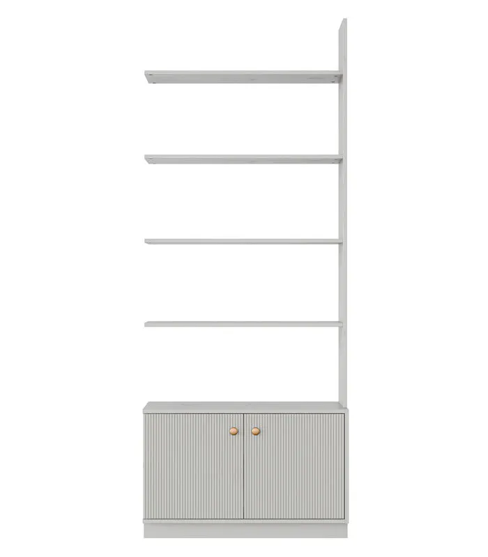 WOOOD Uitbreiding Tbv Boekenkast Madu - Grenen - Grijs - 200x78x35 3 WOOOD Uitbreiding Tbv Boekenkast Madu - Grenen - Grijs - 200x78x35