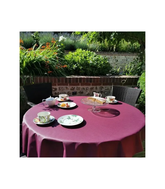 Fleur De Soleil Effen Gecoat Tafelkleed Pruim 4 Fleur De Soleil Effen Gecoat Tafelkleed Pruim - Image 2