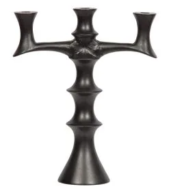 WOOOD Exclusive Exclusive Finn Kaarsenstandaard - Metaal - Zwart - 40x34x12