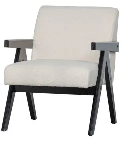 WOOOD Fauteuil Lowie - Polyester - Naturel/Zwart - 79x60x79