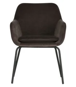 VTwonen Mood Eetkamerstoel - Velvet - Antraciet - Set Van 2