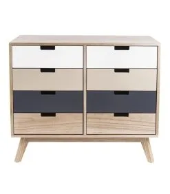 Leitmotiv Ladekast Snap Wood - Met 8 Lades - 78,5x36x65cm