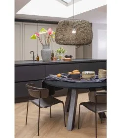 WOOOD Eettafel Rhonda - Eiken - Blacknight - 77x129x129 -Meubilair Geschäft c5782bd2a78e4e82a2fb05d612d07246