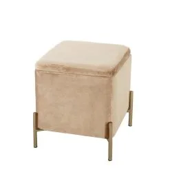 Leitmotiv Poef Snog - Zandbruin/Goud - 45x45x47cm