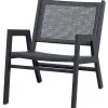 WOOOD Pem Fauteuil Met Armleuning - Aluminium - Zwart - 75x62x78 -Meubilair Geschäft c645f7706f0a4034b9b69a063a0ecbb8