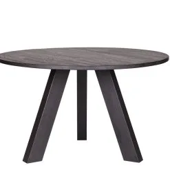 WOOOD Eettafel Rhonda - Eiken - Blacknight - 77x129x129