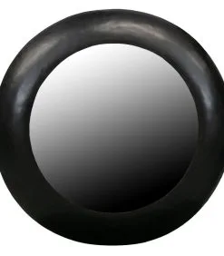 WOOOD Exclusive Exclusive Wolf Spiegel - Metaal - Zwart - 75x75x7