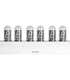 Karlsson Tafelklok Cathode - Eikenhout Voet - Wit - 28x7,5x11cm