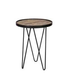WOOOD Lev Bijzettafel - Hout/Metaal - Naturel - 52x39x39