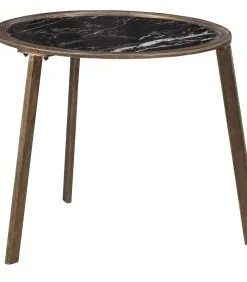 BePureHome Bijzettafel Lax - Metaal/Glas - Zwart - 45x58x58