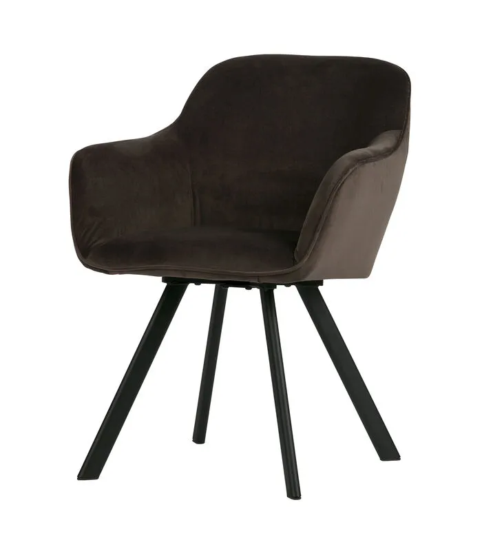 WOOOD Viggo Eetkamerstoel - Velvet - Antraciet - Set Van 2 4 WOOOD Viggo Eetkamerstoel - Velvet - Antraciet - Set Van 2 - Image 2