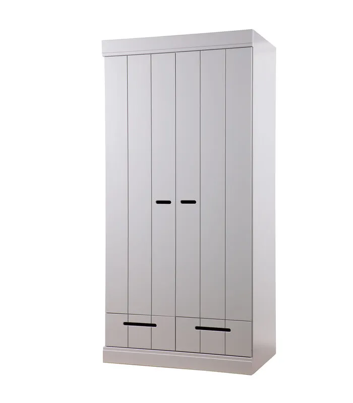 WOOOD Connect Kast 2-Deurs Met Lade - Grenen - Betongrijs - 195x94x53 4 WOOOD Connect Kast 2-Deurs Met Lade - Grenen - Betongrijs - 195x94x53 - Image 2