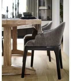 VTwonen Scroll Eetkamerstoel - Stof - Warm Grijs - 76x53x50 -Meubilair Geschäft c9d201db619142ce8348fb50b5938de2