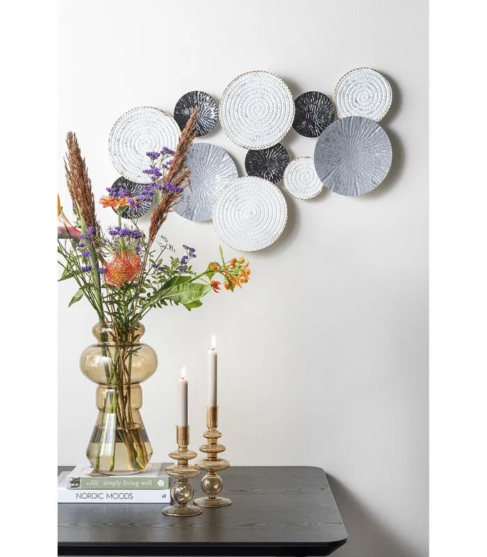 PRESENT TIME Muurkunst Circles - Zwart, Grijs En Wit - Large - 73x47,5x5,5cm 4 PRESENT TIME Muurkunst Circles - Zwart, Grijs En Wit - Large - 73x47,5x5,5cm - Image 2