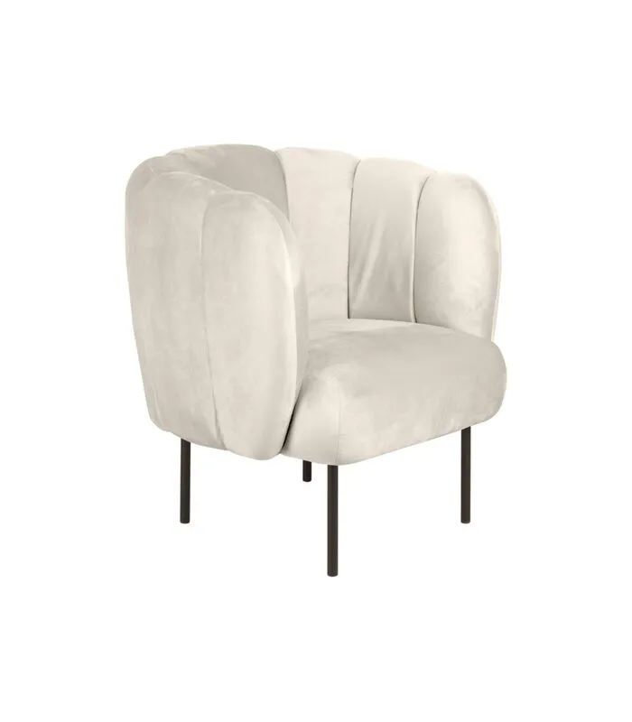 Leitmotiv Fauteuil Tulip Velvet - Wit - 76x71x81cm 6 Leitmotiv Fauteuil Tulip Velvet - Wit - 76x71x81cm - Image 4