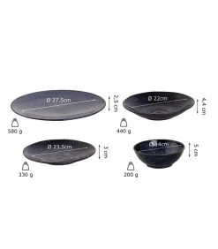 Palmer Serviesset Kiryu Porselein 6-persoons 24-delig Blauw -Meubilair Geschäft cb9659f4c51e49a3a47a45e2a36889a7