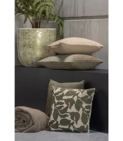 BASICLABEL Plant Kussen Borduur - Powder - 45x45 -Meubilair Geschäft cc382a922742479ea2127ddeaa655636