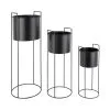 PRESENT TIME Plantenpot Set Essence - IJzer Zwart - Rond - 80x28cm & 28x23cm & 50x19cm