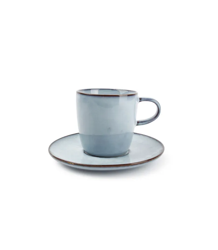 Salt & Pepper Kop 18cl En Schotel LichtBlauw Marrakesh - (x4) 3 Salt & Pepper Kop 18cl En Schotel LichtBlauw Marrakesh - (x4)