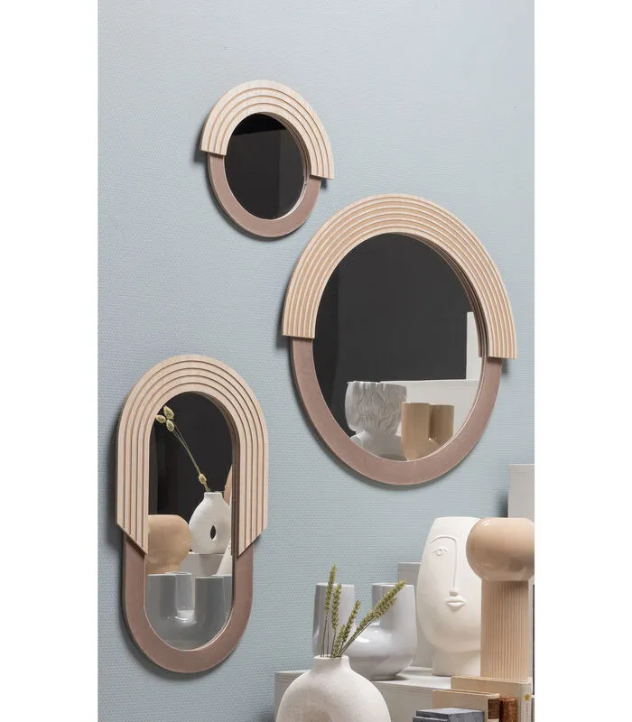 WOOOD Exclusive Exclusive Hailey Spiegel Ovaal - Mdf/Glas - Naturel - 58x33x1,5 4 WOOOD Exclusive Exclusive Hailey Spiegel Ovaal - Mdf/Glas - Naturel - 58x33x1,5 - Image 2